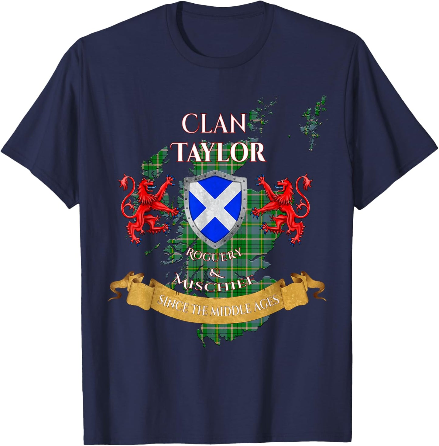 Taylor Scottish Family Clan Middle Ages Mischief T-Shirt - T-Shirt | Navy