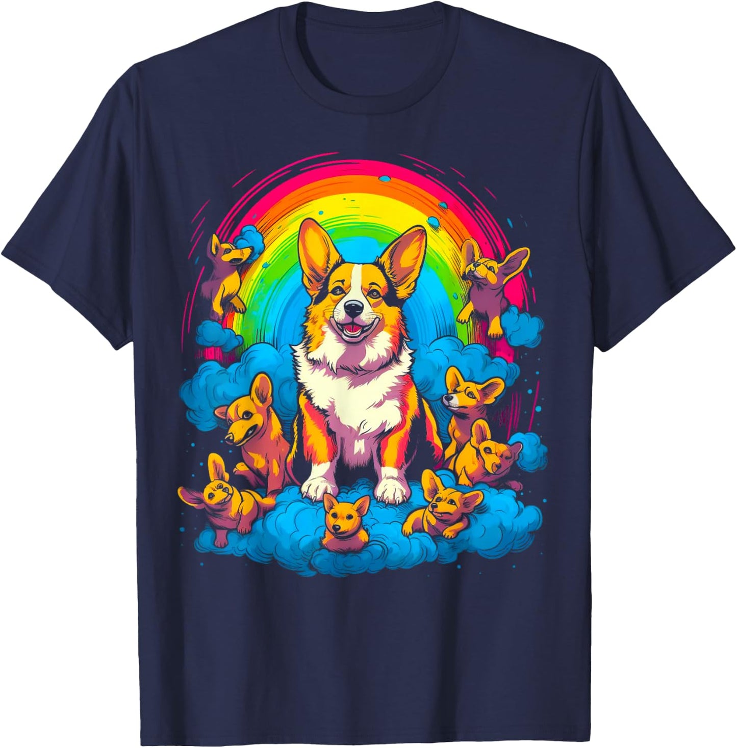 Heaven Dog Welsh Corgi T-Shirt - T-Shirt | Navy
