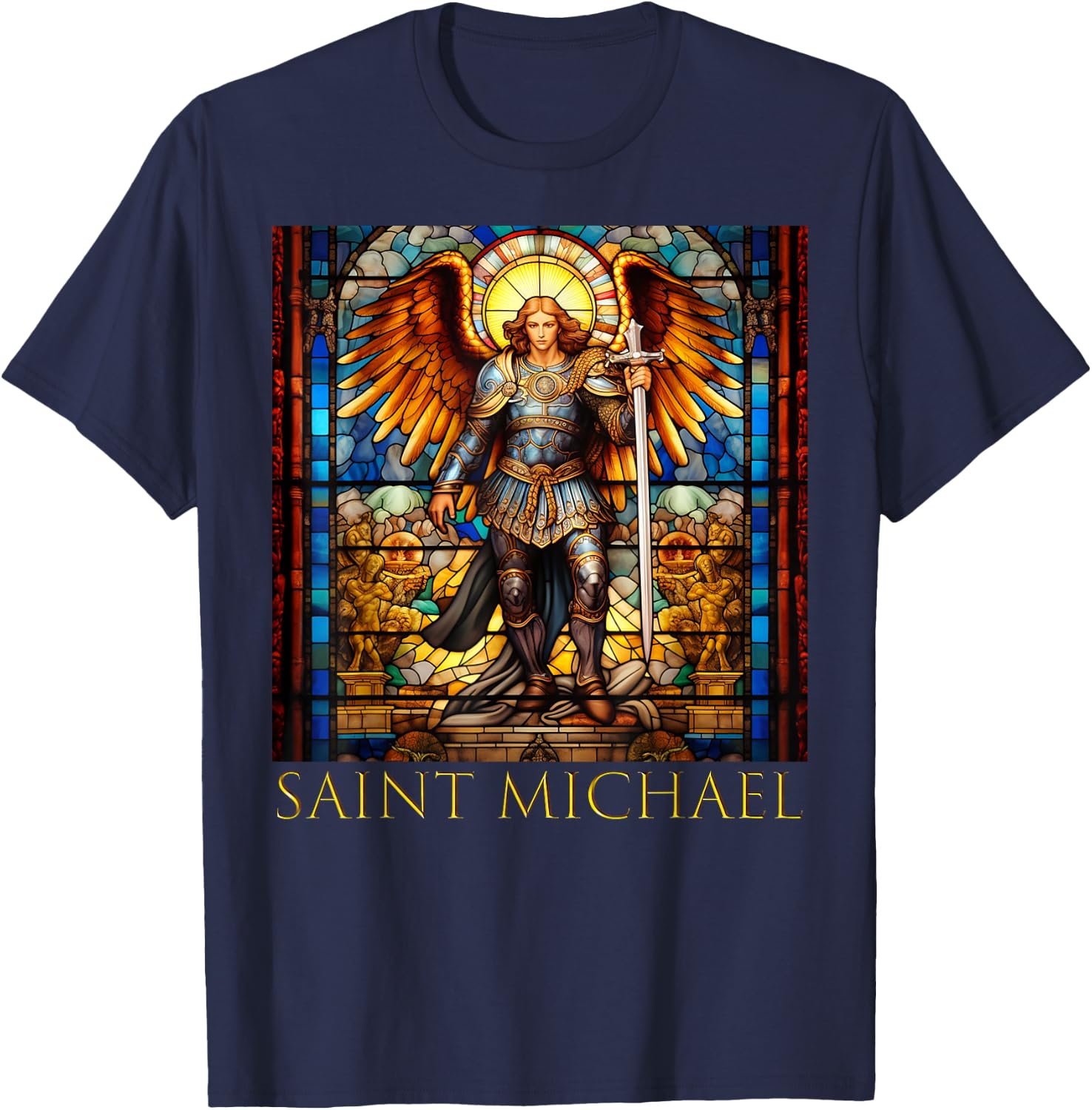 Saint Michael the Archangel T-Shirt - T-Shirt | Navy