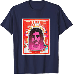 Graphic Jesus Revolution Christian Bible Retro Art Trendy T-Shirt - T-Shirt | Navy