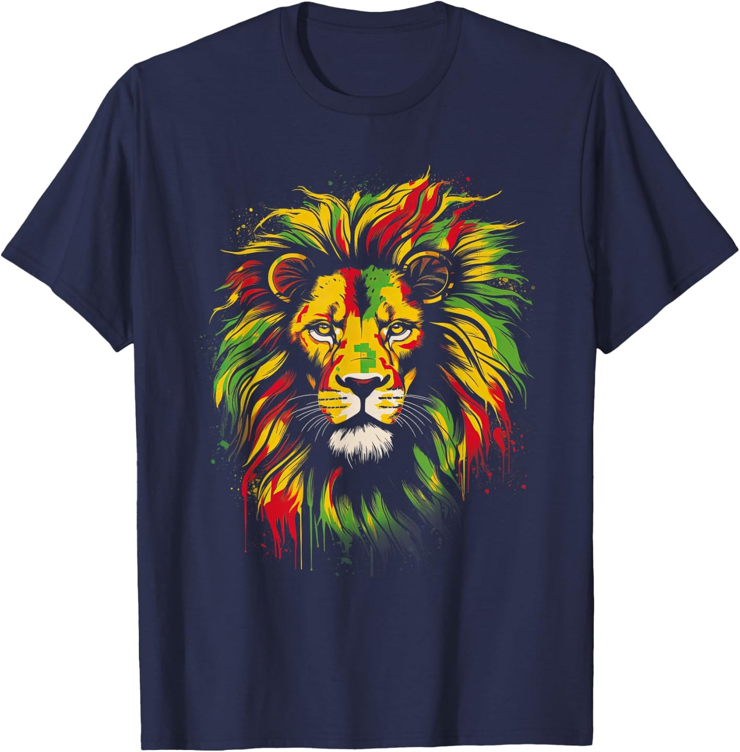 Jamaica Lion Dread locks T-Shirt - T-Shirt | Navy