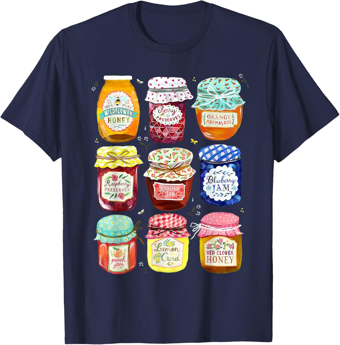 Jam Jars Relaxed Funny Women Kids T-Shirt - T-Shirt | Navy