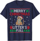 Ugly Merry Christmas Litters Full Funny Cat Lovers T-Shirt - T-Shirt | Navy