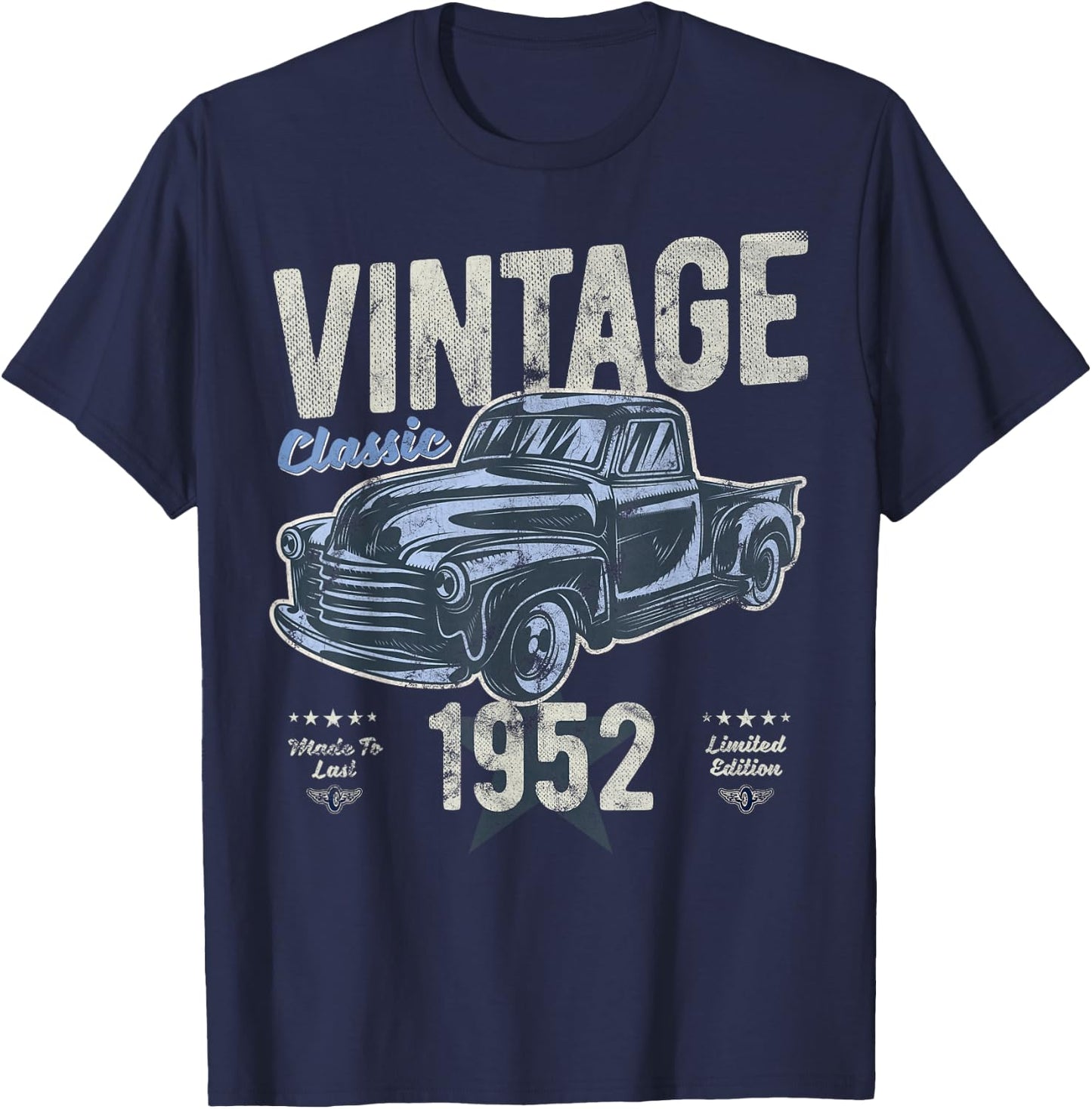 Vintage, Born 1952, Birthday, Classic Pick Up Truck T-Shirt - T-Shirt | Navy