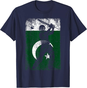 Pakistan Flag Cricket Jersey Fan Player Coach T-Shirt - T-Shirt | Navy