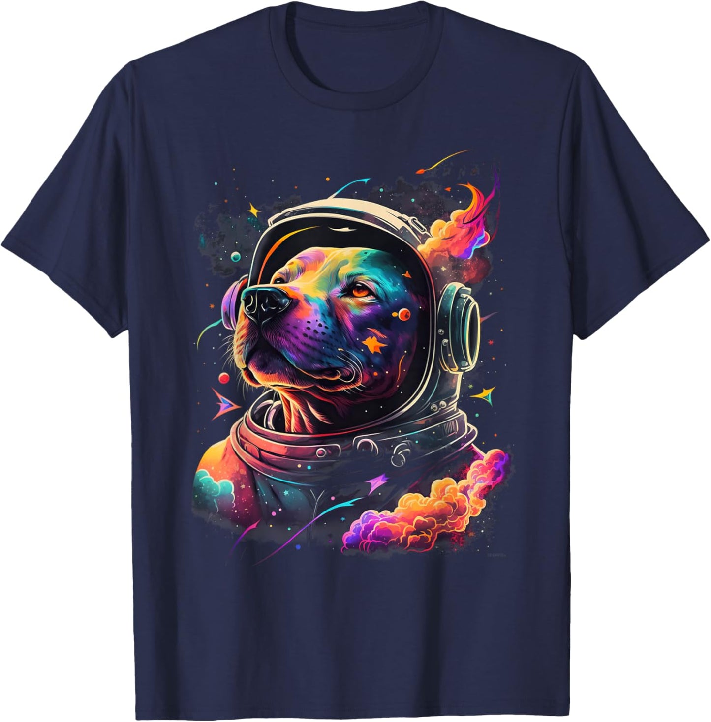 Astronaut PitBull dog Space Galaxy Women Kids T-Shirt - T-Shirt | Navy