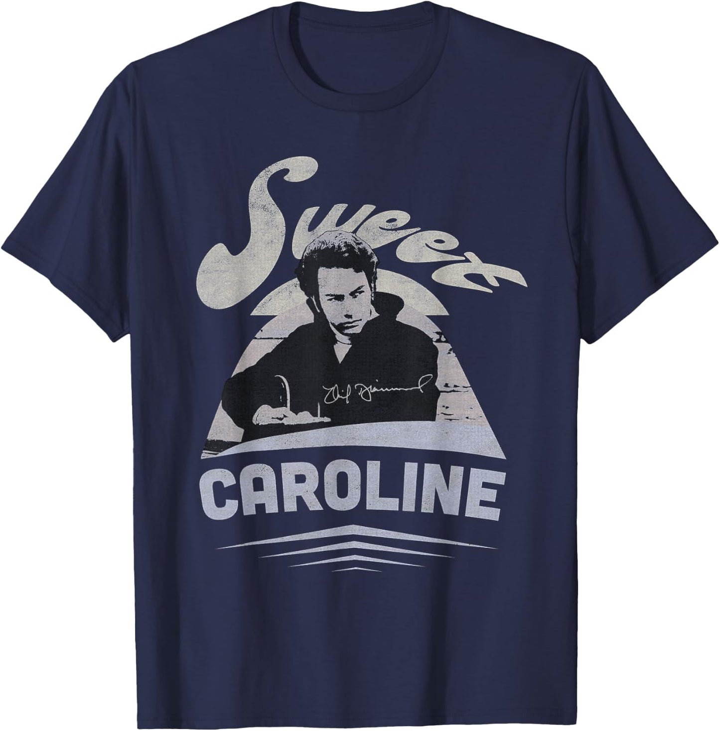 Official Neil Diamond Signature Photo T-Shirt - T-Shirt | Navy