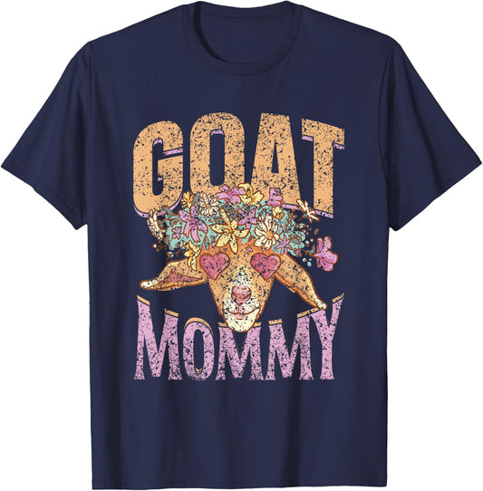 Goat Mommy Owner Lover Pet Animal Goat Mom Mother Mama T-Shirt - T-Shirt | Navy