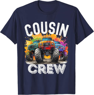 Cousin Crew Monster Truck Squad Boy Matching Family T-Shirt - T-Shirt | Navy