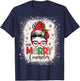 One Merry Counselor Messy Bun Christmas Counseling T-Shirt - T-Shirt | Navy