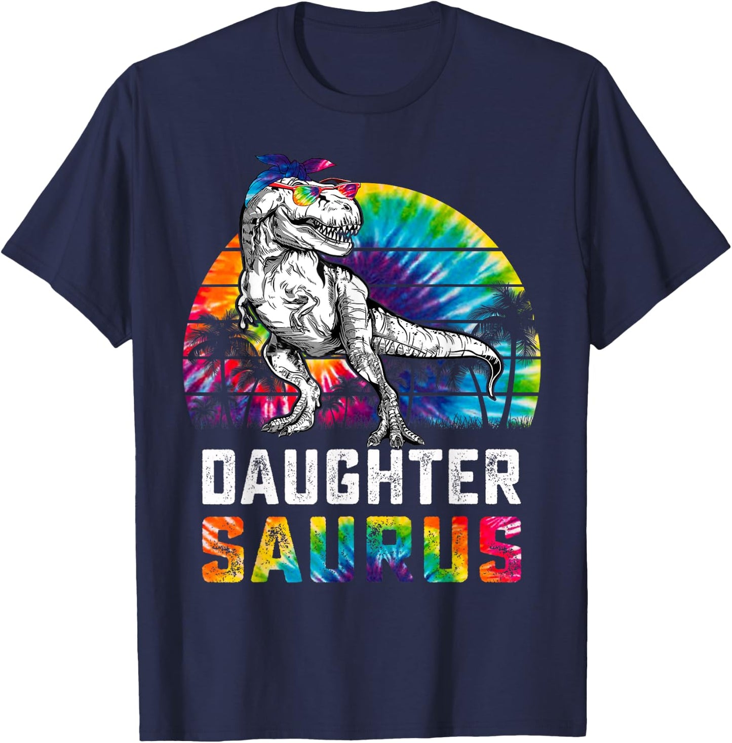 Daughtersaurus T Rex Dinosaur Daughter Saurus Family T-Shirt - T-Shirt | Navy