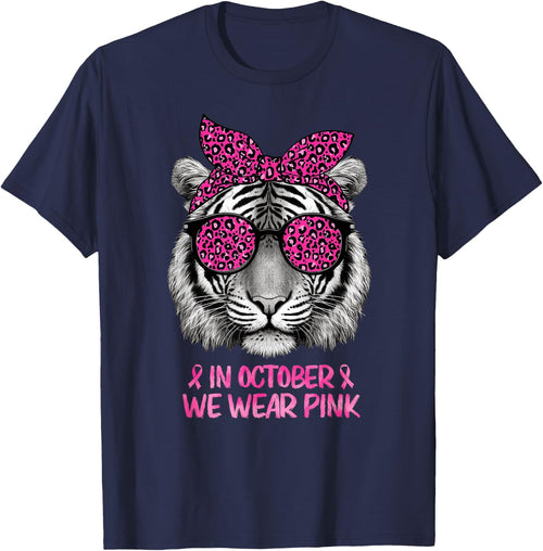 Tiger In October We Wear Pink Breast Cancer Awareness