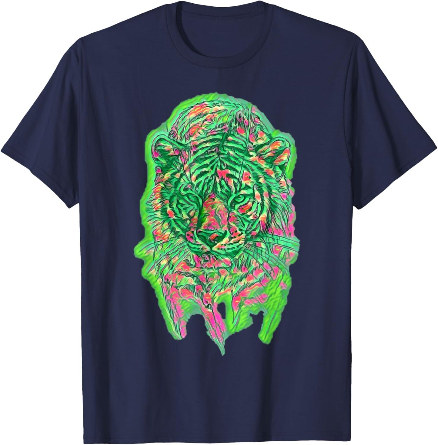 Tiger colorful trendy tattoo art pretty Men Women Kids T-Shirt - T-Shirt | Navy