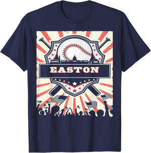 First name Easton Baseball for game day T-Shirt - T-Shirt | Navy