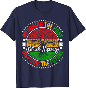 Honoring the Past Inspiring the Future, Black History Month T-Shirt - T-Shirt | Navy
