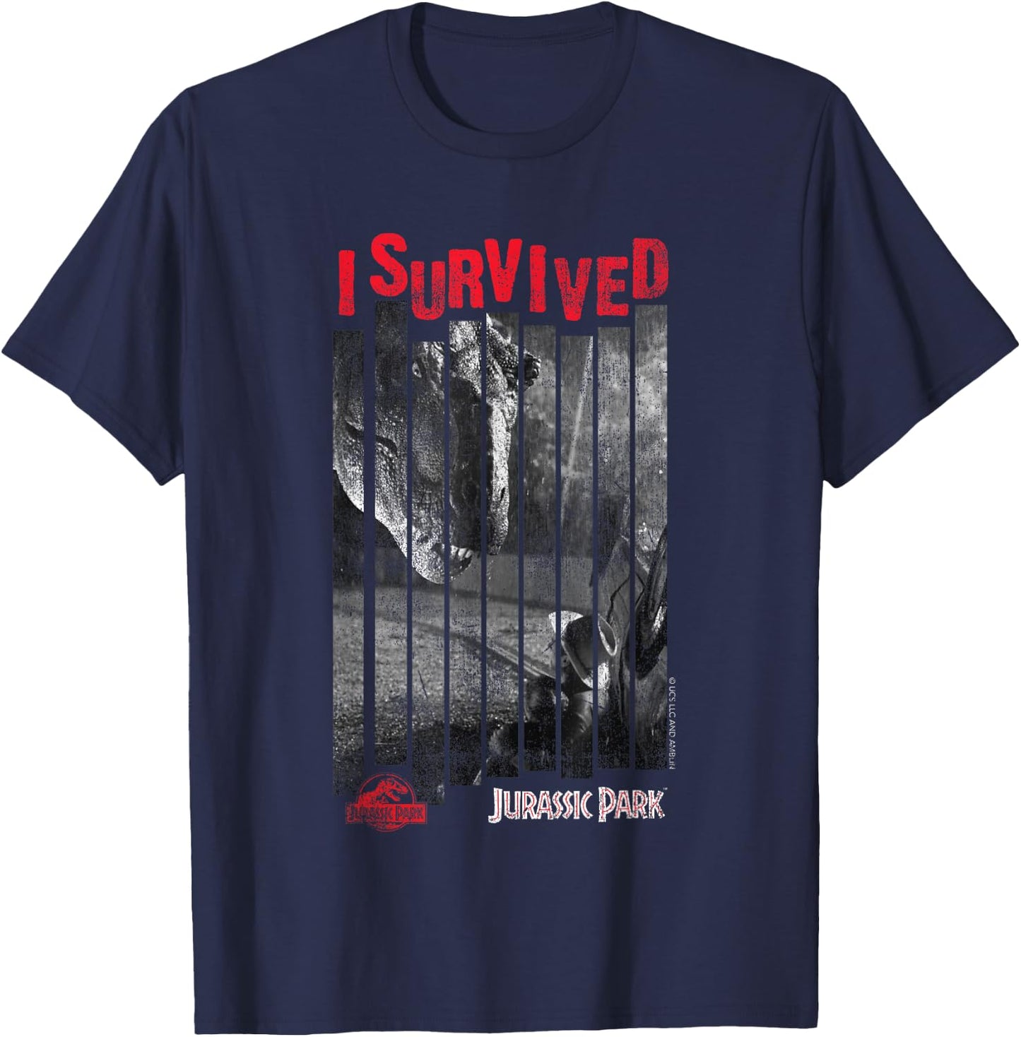 Jurassic Park T-Rex I Survived T-Shirt - T-Shirt | Navy