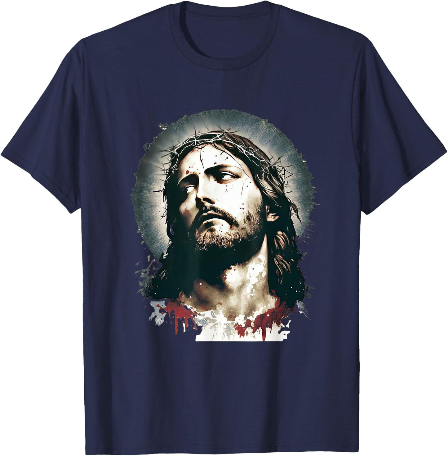 Christian Quotes Designs Faithful Christians Love Jesus Christ Graphical Design for Christians -Adults Black Small T-Shirt - T-Shirt | Navy