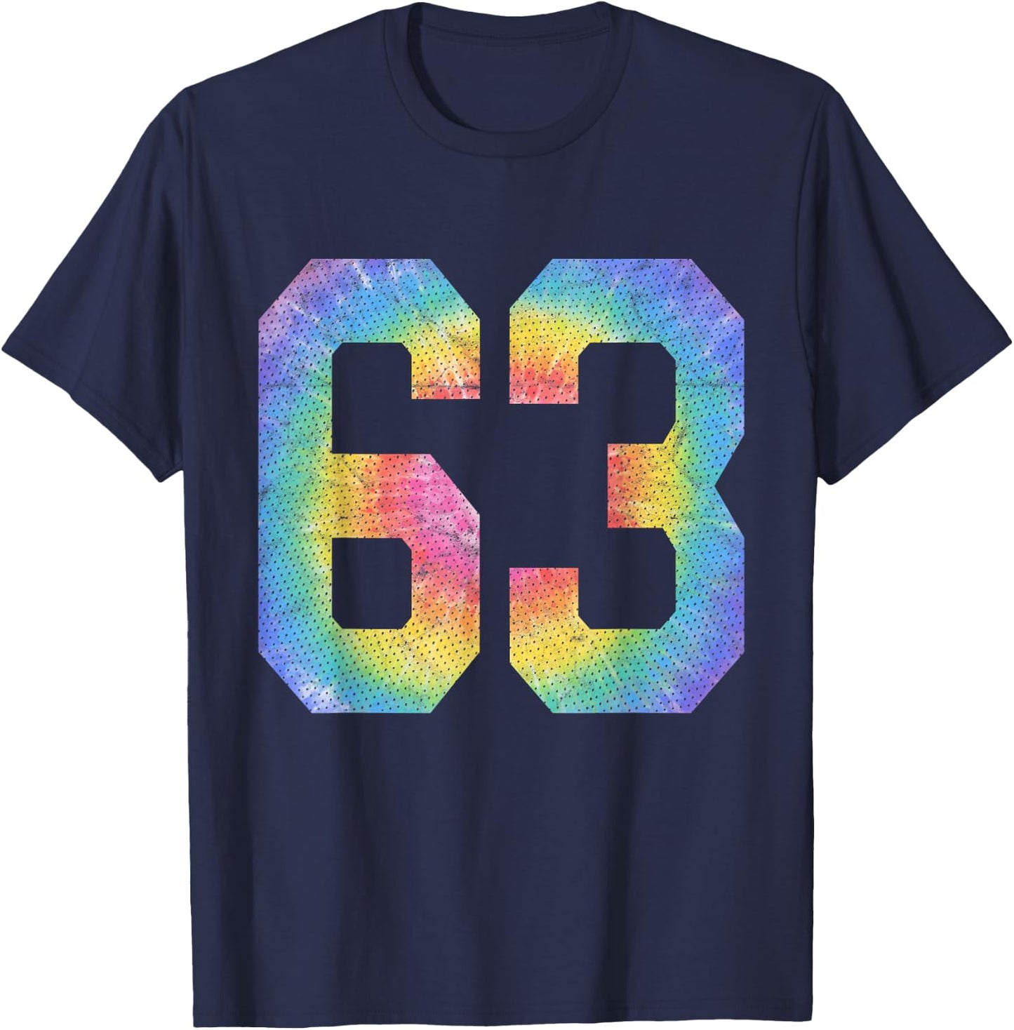 Number 63 Numbered Uniform Sports Team Jersey 63rd Birthday T-Shirt - T-Shirt | Navy
