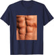 Show Off Your Fake Abs Muscular Novelty Funny T-Shirt - T-Shirt | Navy