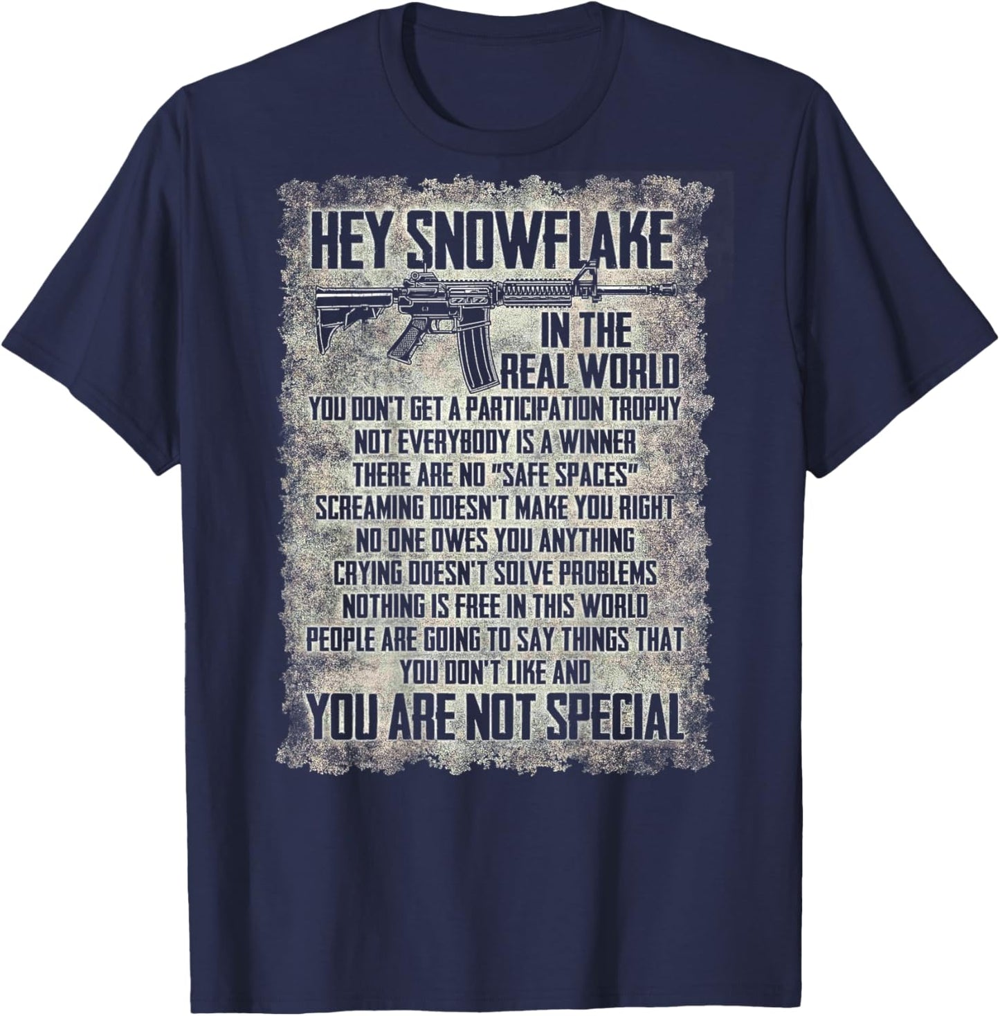 Hey Snowflake In The Real World (on back) T-Shirt - T-Shirt | Navy