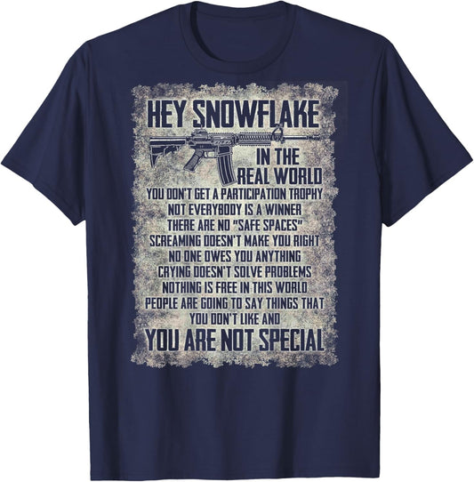 Hey Snowflake In The Real World (on back) T-Shirt - T-Shirt | Navy