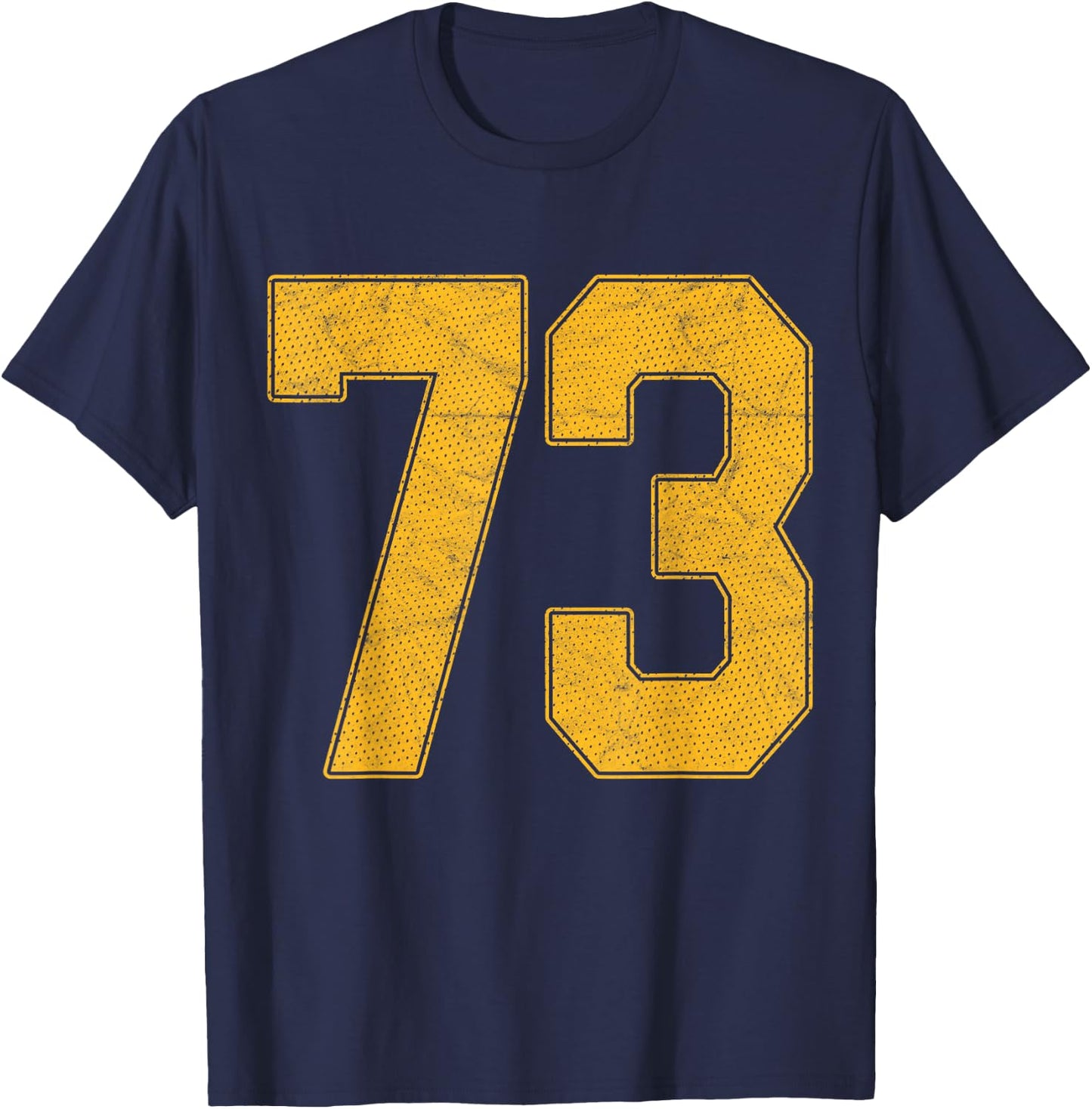 Number 73 Numbered Uniform Sports Team Jersey 73rd Birthday T-Shirt - T-Shirt | Navy