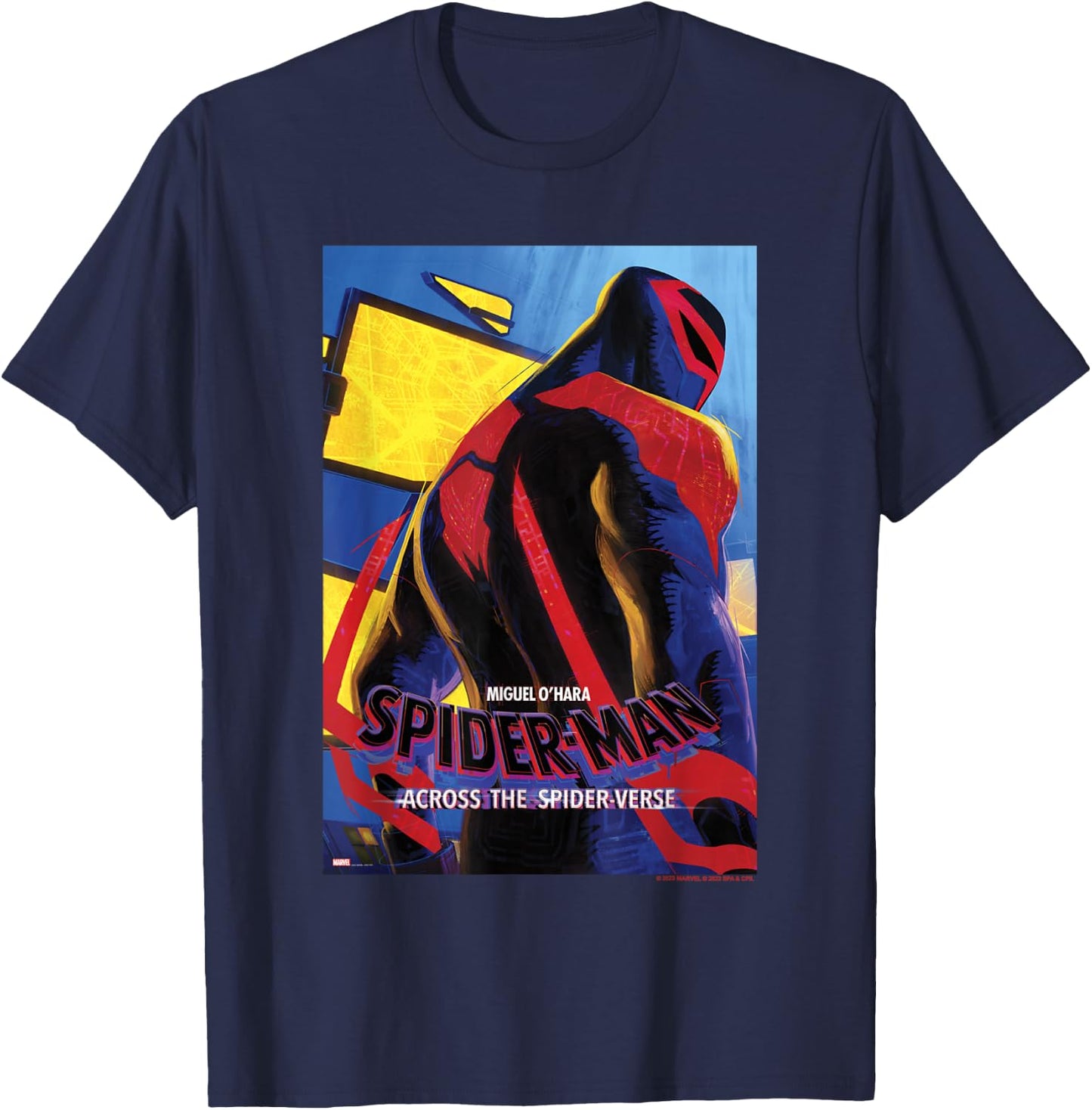 Marvel Spider-Man Across The Spider-Verse Part 1 Miguel Back T-Shirt - T-Shirt | Navy