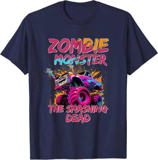Zombie Monster Truck The Smashing Dead T-Shirt - T-Shirt | Navy