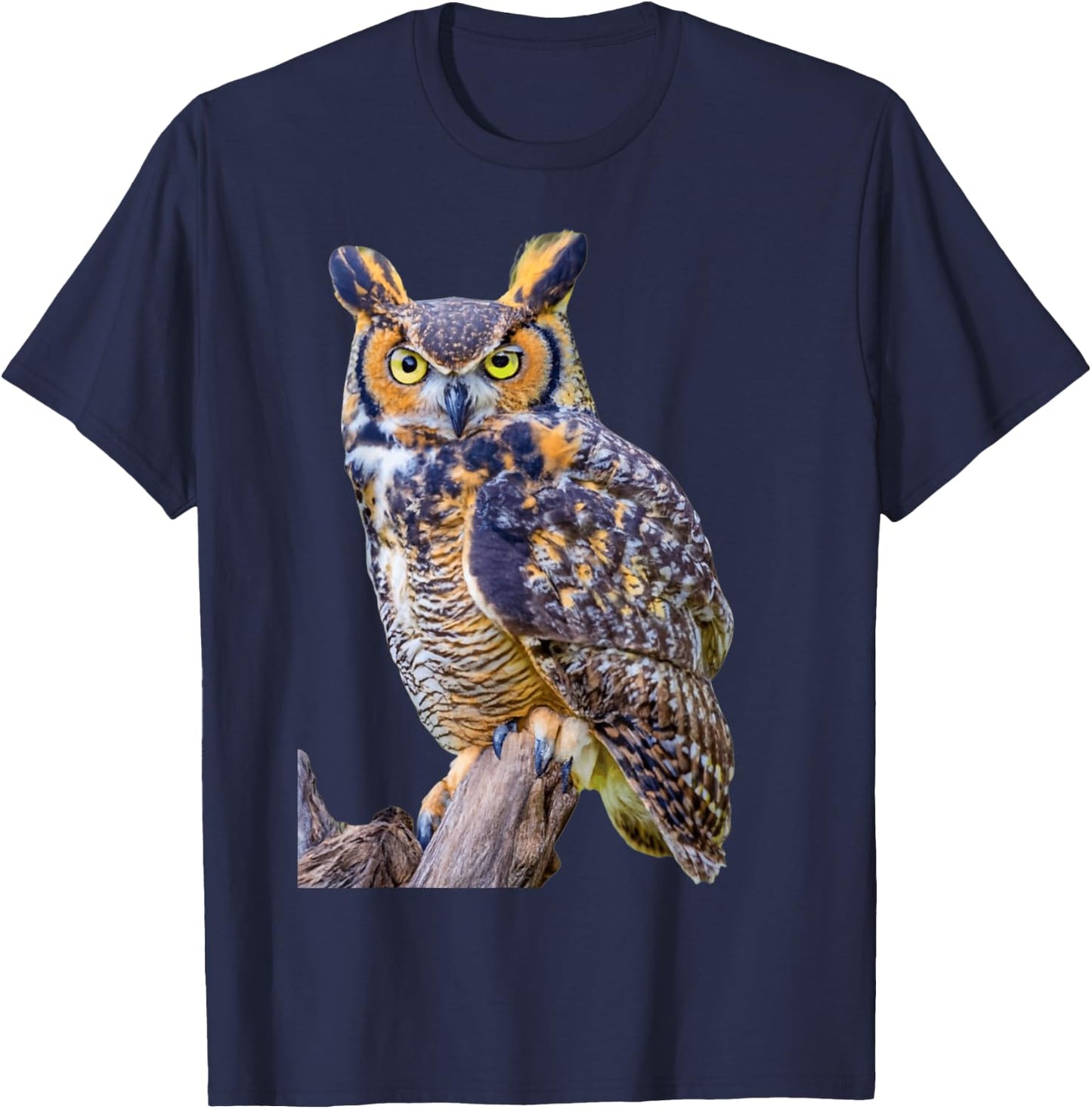 Great Horned Owl T-Shirt - T-Shirt | Navy