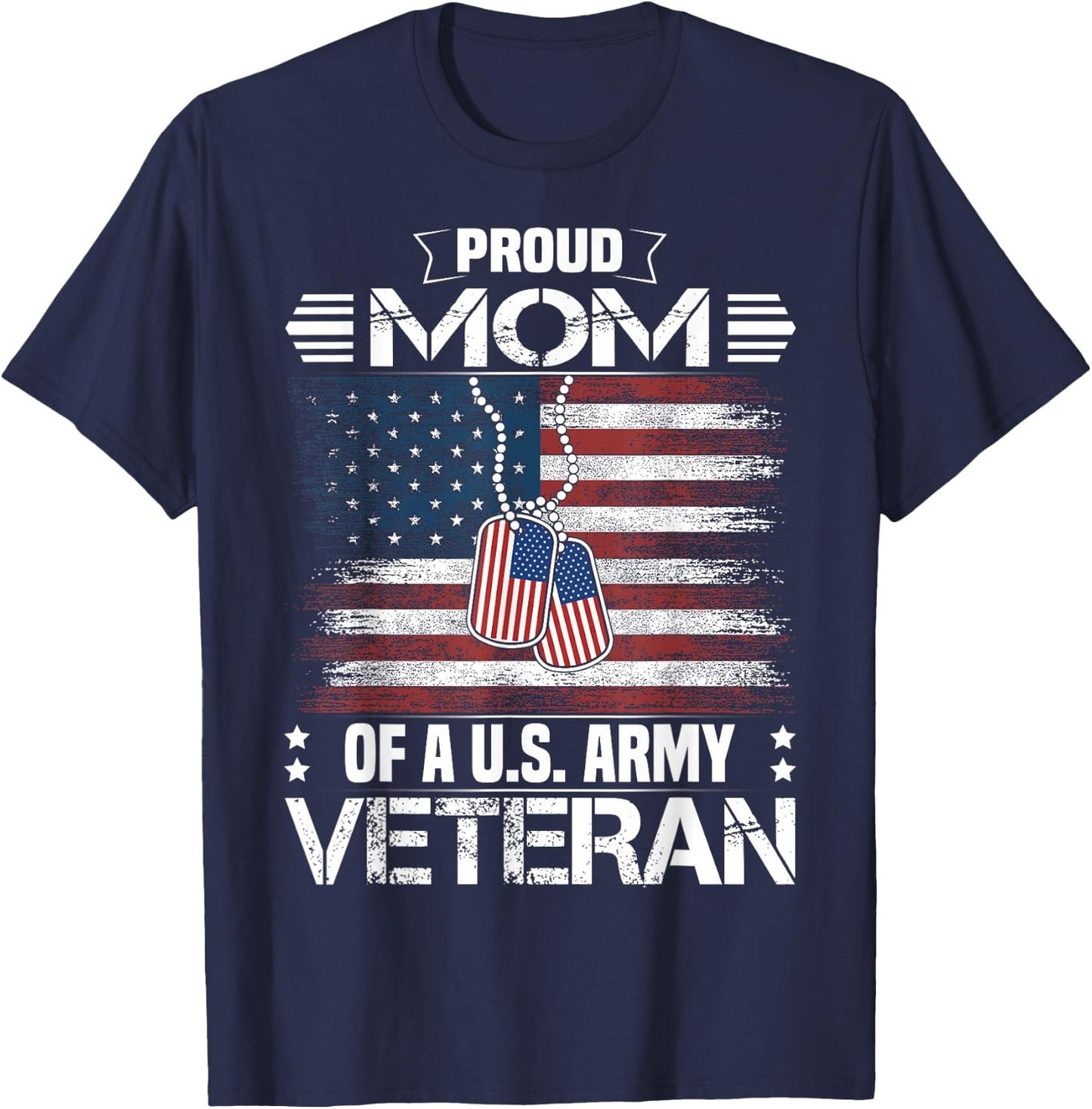Proud Mom of A US Army Veteran Day Family Matching T-Shirt - T-Shirt | Navy