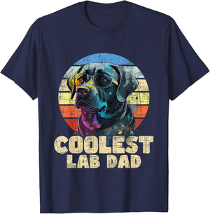 Coolest Lab Dad - Father's Day Labrador Pup Dog Owner T-Shirt - T-Shirt | Navy
