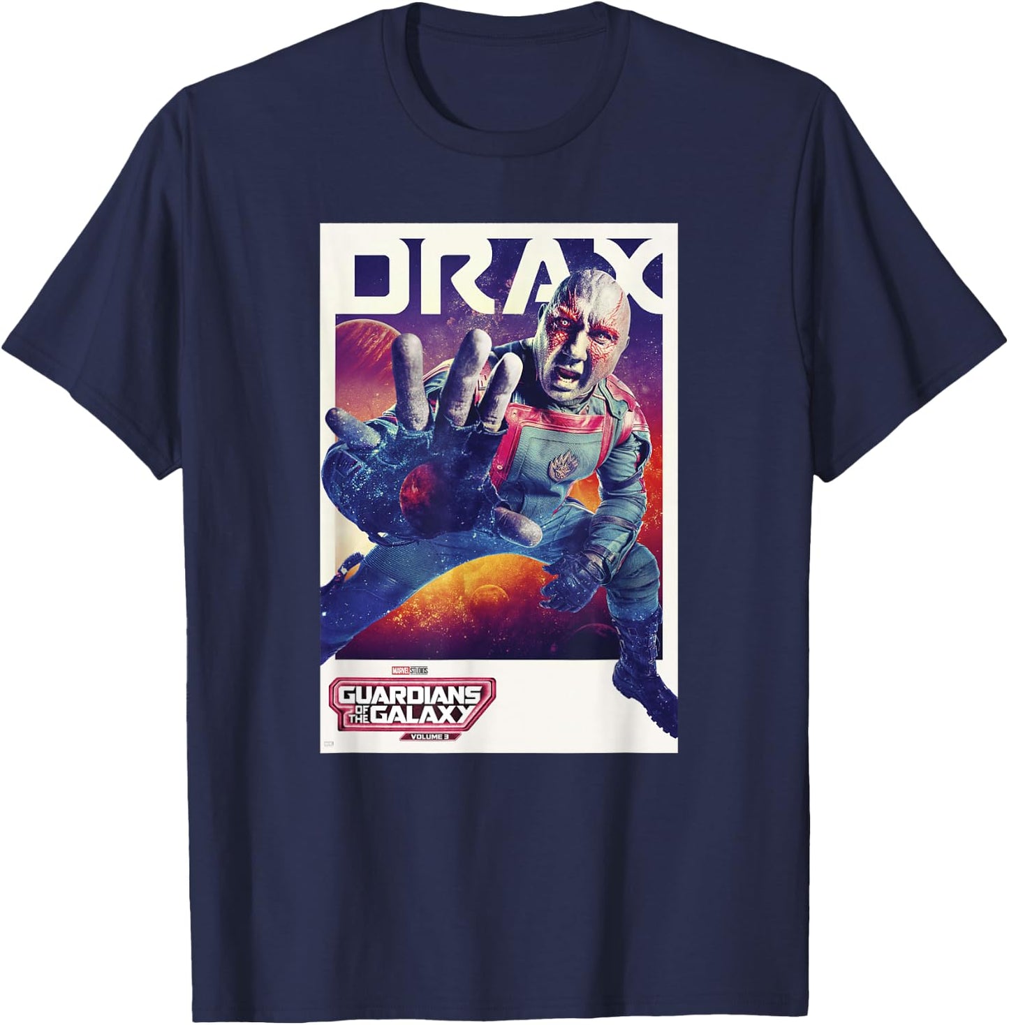 Marvel Guardians of the Galaxy Vol. 3 Drax Solo Poster T-Shirt - T-Shirt | Navy