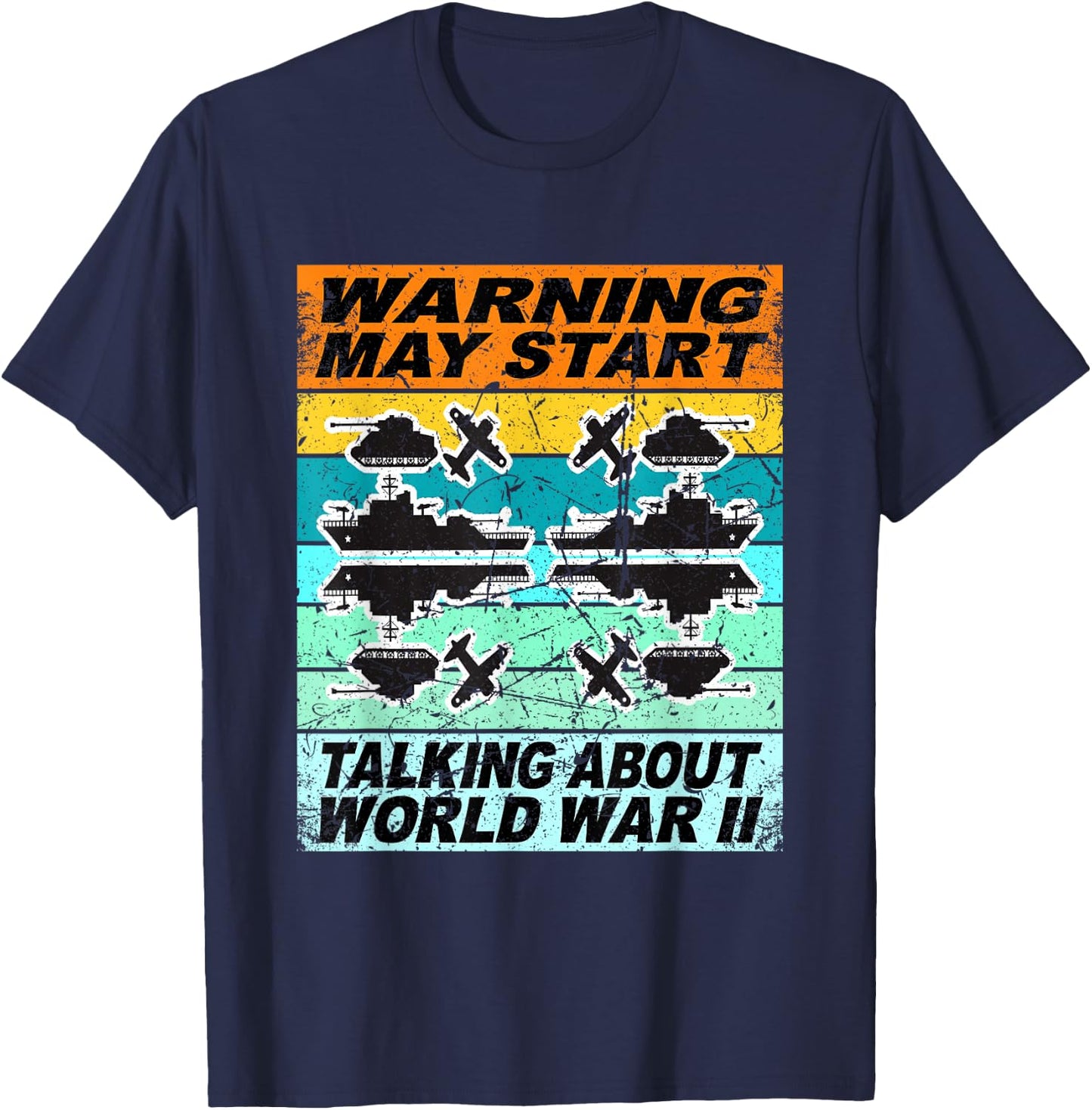 Retro World War 2 Memorabilia Shirt World War II WW2 Gear T-Shirt - T-Shirt | Navy