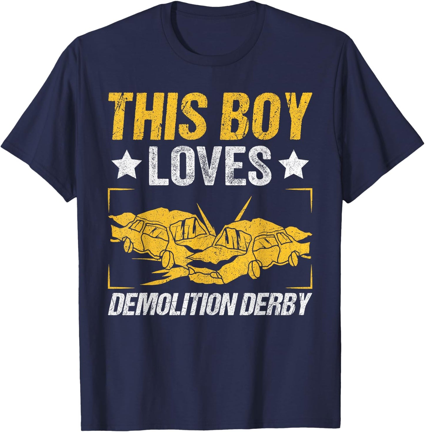 This Boy Loves Demolition Derby T-Shirt - T-Shirt | Navy