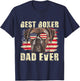 Best Boxer Dad Ever - USA Flag American Dog Animal Lover T-Shirt - T-Shirt | Navy