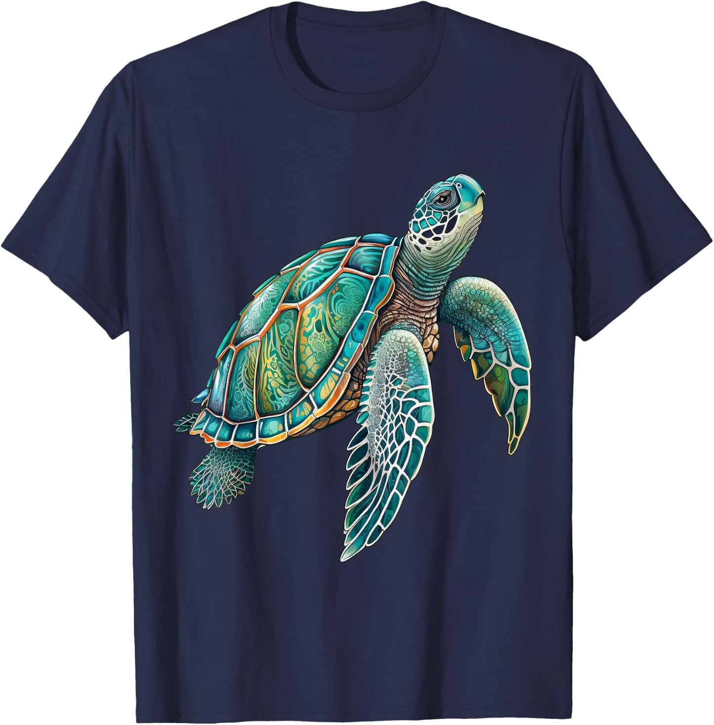 Sea Turtle Beach Lover Ocean Animal Graphic Novelty T-Shirt - T-Shirt | Navy