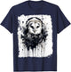 Ink Art Barn Owl Music T-Shirt - T-Shirt | Navy