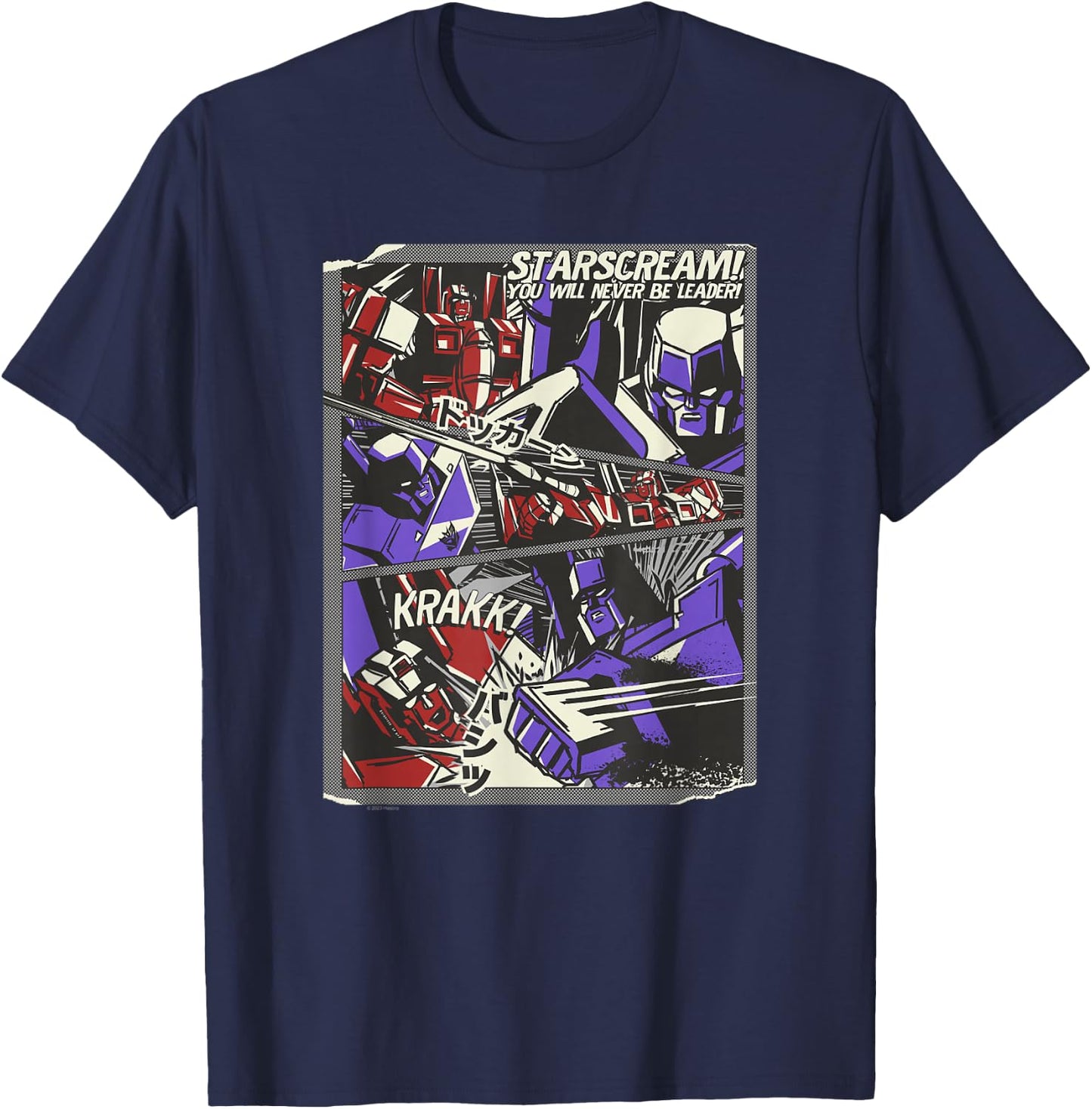 Transformers Starscream Will Never Be Leader Japanese Comic T-Shirt - T-Shirt | Navy