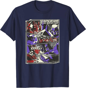Transformers Starscream Will Never Be Leader Japanese Comic T-Shirt - T-Shirt | Navy