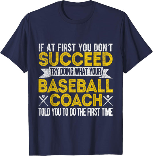 Funny Baseball Coach Baseball Team Coach Retro T-Shirt - T-Shirt | Navy