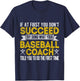 Funny Baseball Coach Baseball Team Coach Retro T-Shirt - T-Shirt | Navy