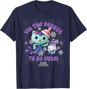 DreamWorks Gabby's Dollhouse Holiday MerCat & Cakey T-Shirt - T-Shirt | Navy