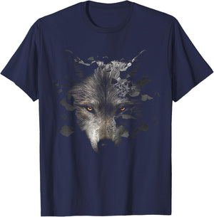 Wolf Lover Fantasy Artwork | Animal Motif Wolf T-Shirt - T-Shirt | Navy