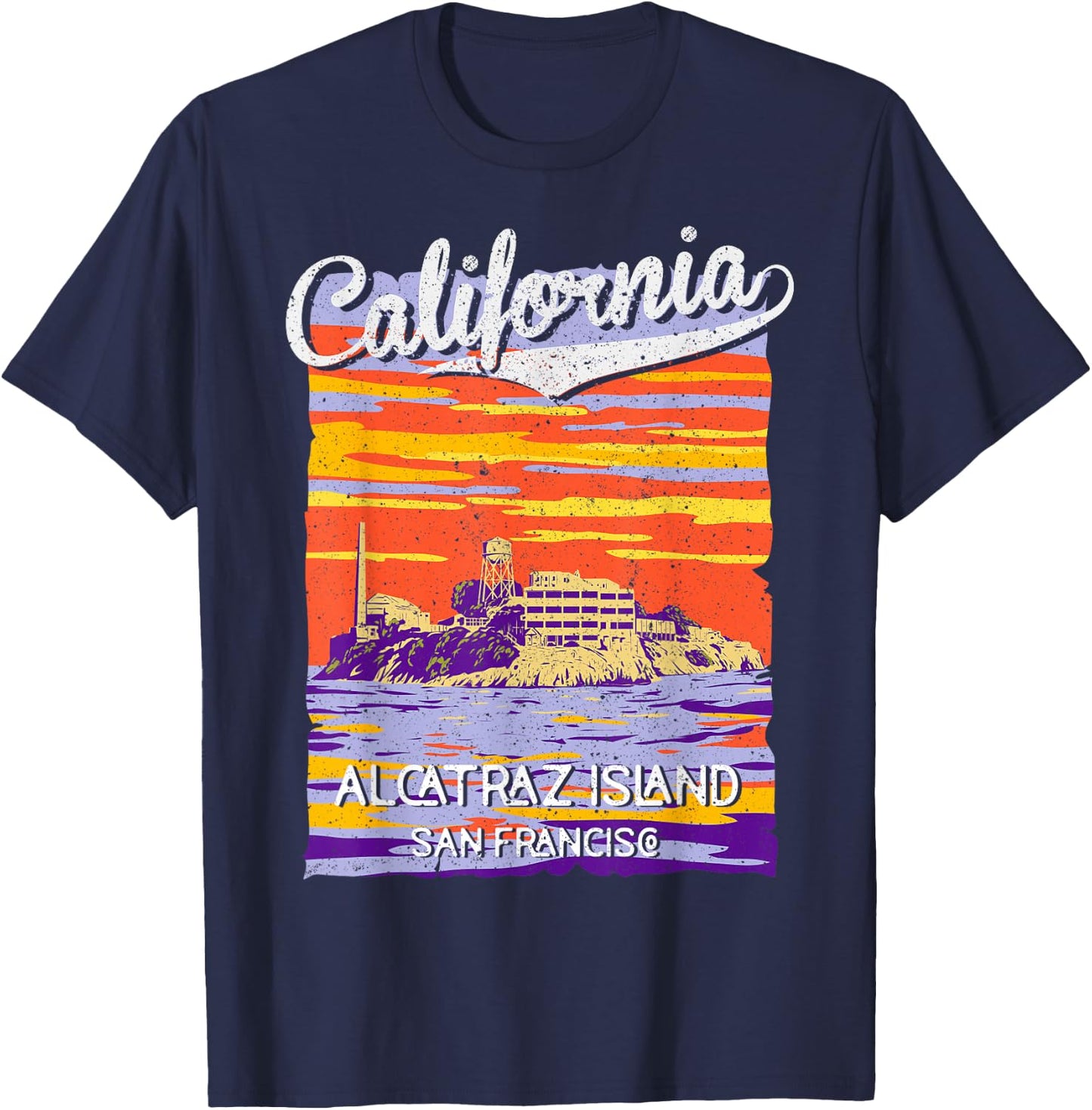 Alcatraz Island San Francisco CA Cali California Republic T-Shirt - T-Shirt | Navy
