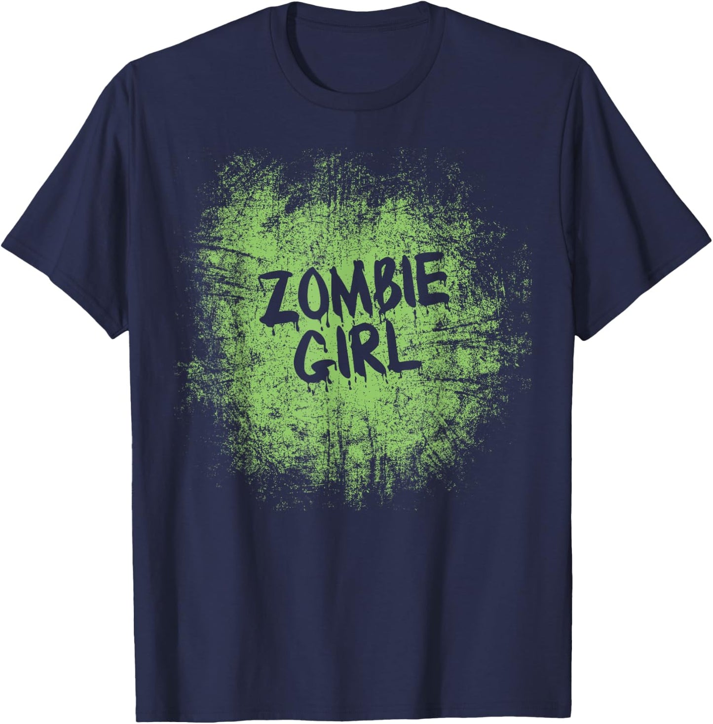 Zombie girl cool lazy halloween costume zombies family girls T-Shirt - T-Shirt | Navy