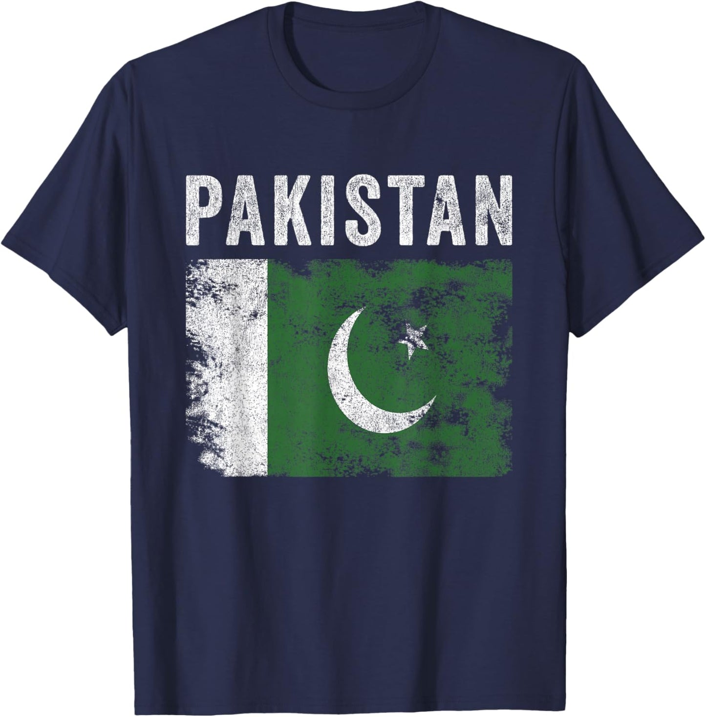 Pakistan Flag Distressed - Men Women Kids - Pakistani Flag T-Shirt - T-Shirt | Navy