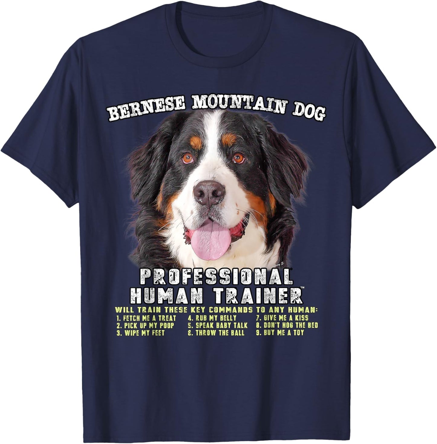 Bernese Mountain Dog Professional Human Trainer T-Shirt - T-Shirt | Navy