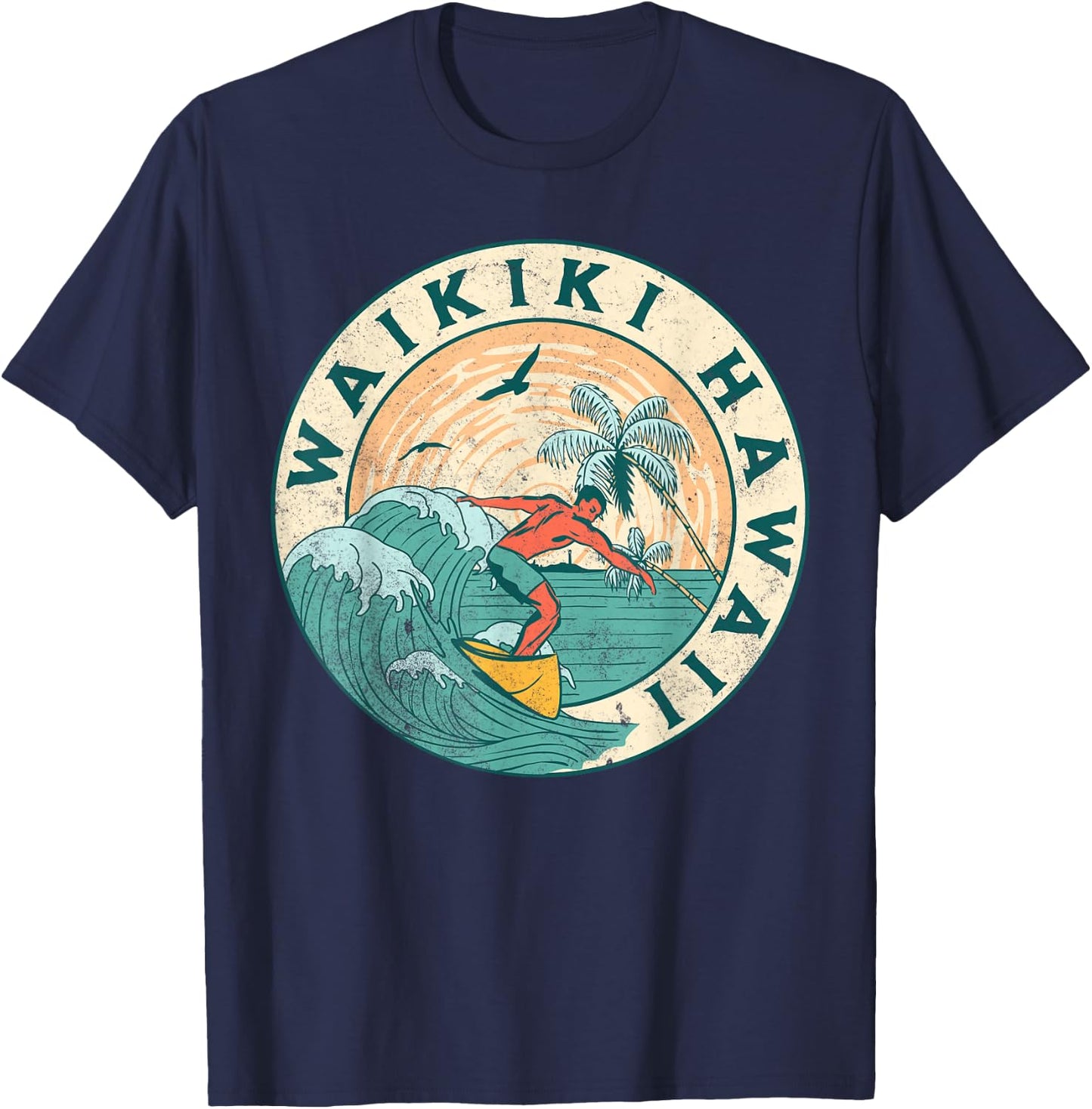Waikiki Hawaii T-Shirt - T-Shirt | Navy