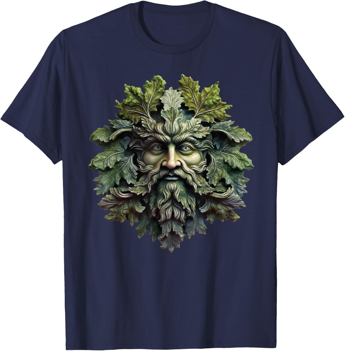 Green Man Botanical Greenman Women Kids Gardening T-Shirt - T-Shirt | Navy