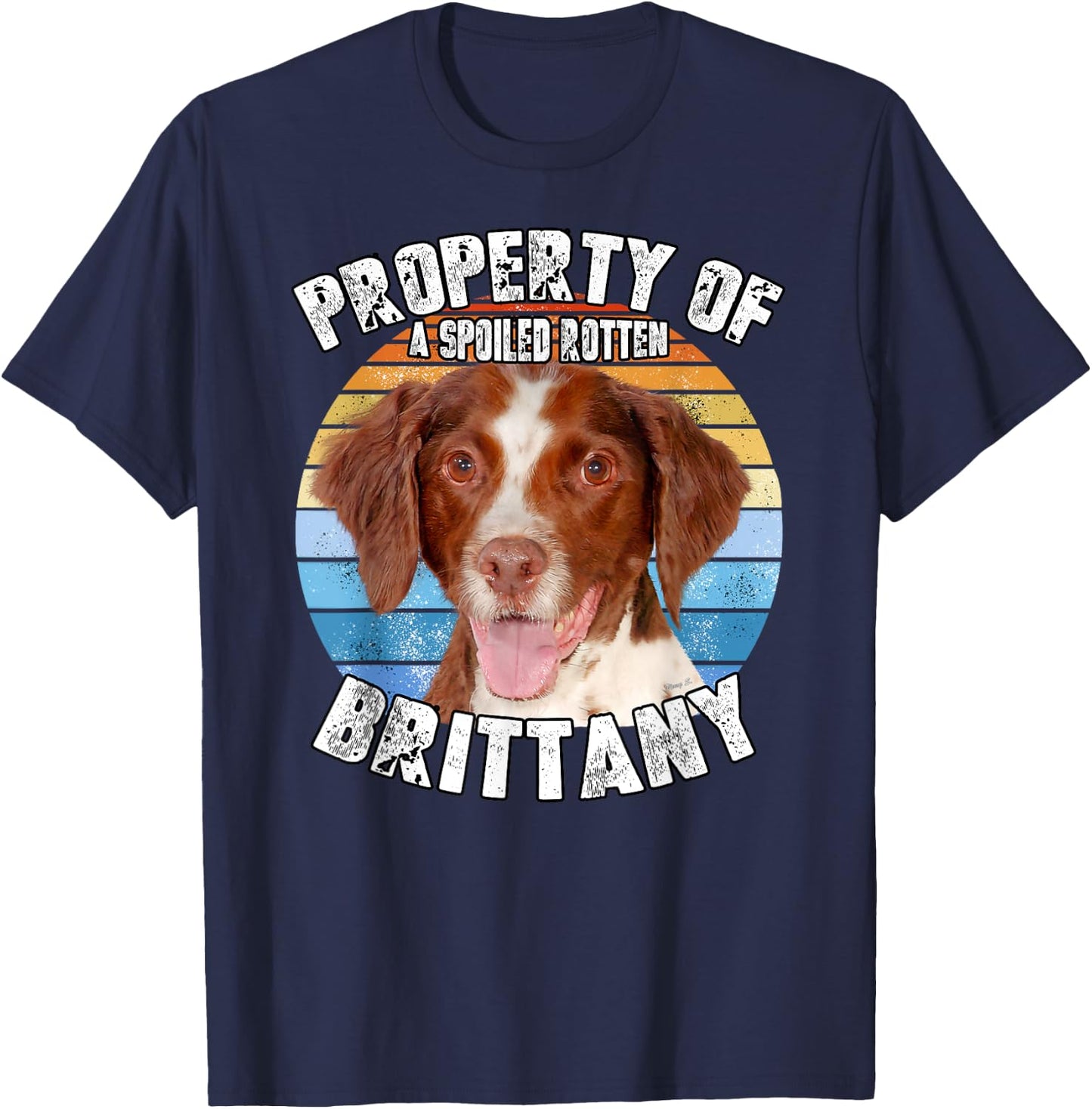 Brittany Spaniel Property Of T-Shirt - T-Shirt | Navy